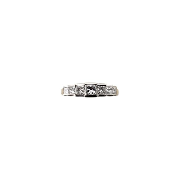 Vintage 14K White and Yellow Gold Princess Cut Diamond Ring Size 7.25 #1234